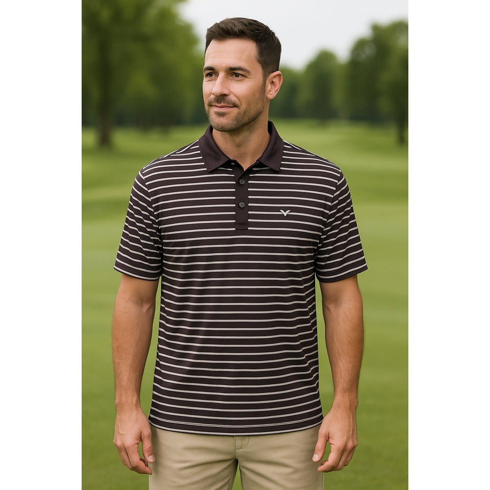 Callaway Mens XL Golf Polo Shirt Striped‎ Short Sleeve Performance Athletic